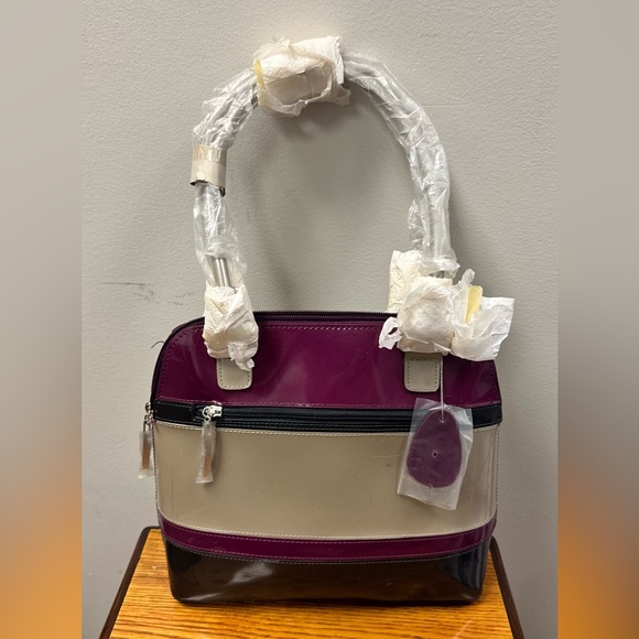 Beijo Purple, Cream, and Black Shoulder Bag - Picture 2 of 2